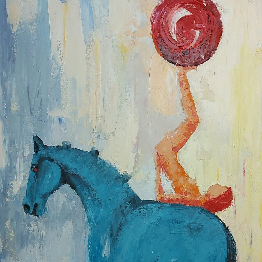 Mėlynas cirko žirgas