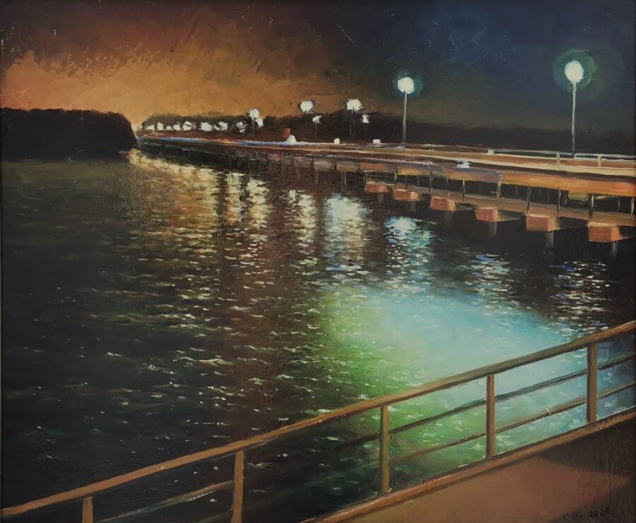 Tiltas rudens naktyje