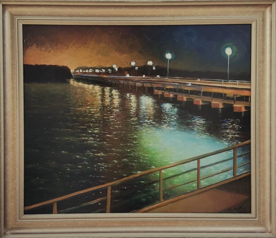 Tiltas rudens naktyje