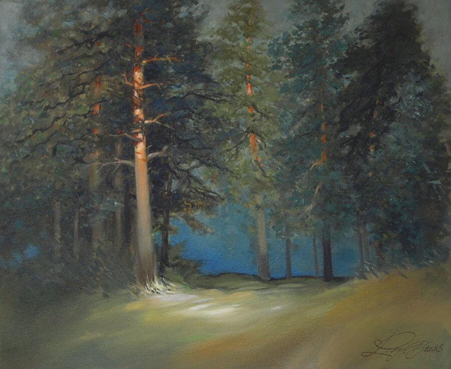 Pušelė saulės šviesoje